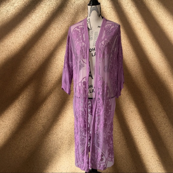 Lavender purple bathing suit coverup - Picture 5 of 11